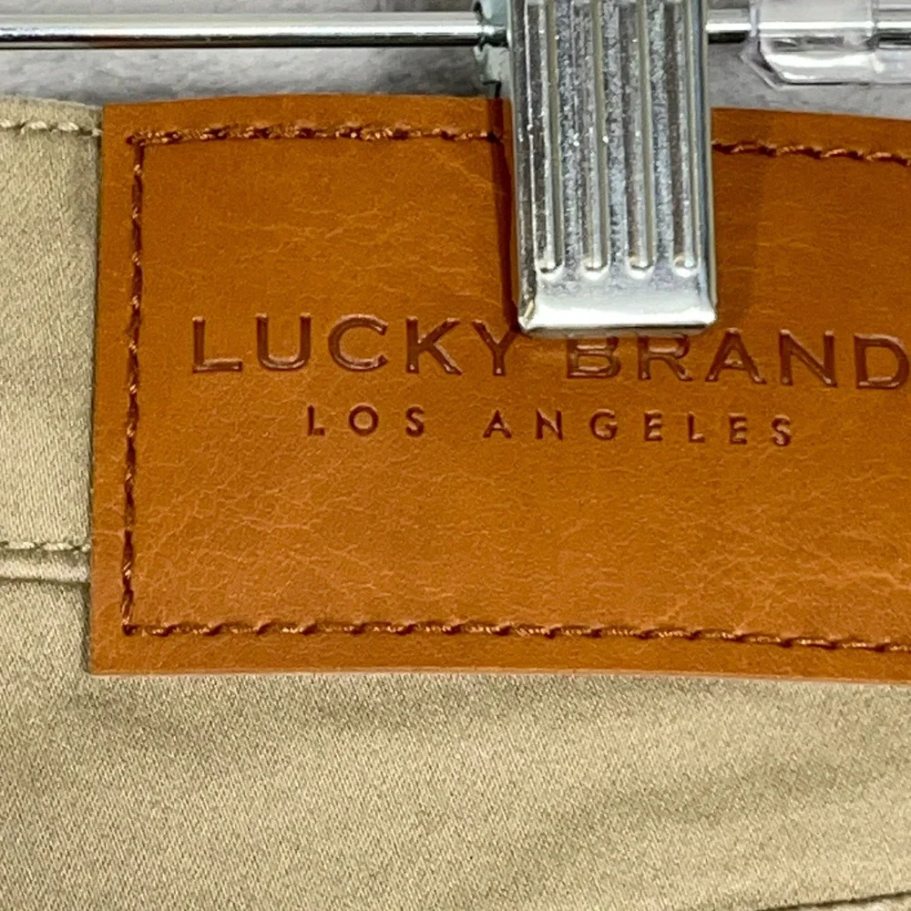 Lucky Brand Mens Pants 36x32 Khaki Tan 121 Slim Straight Cotton Stretch Chino